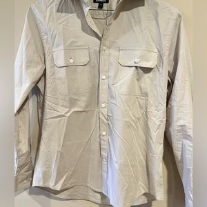 EXPRESS TAN BUTTON UP SHIRT 👔